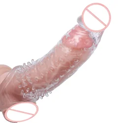 Crystal spiked condom  sex toys for men Enlarge and Thicken Couple Reusable Cock Penis Sleeve Extender Flirting extended condom