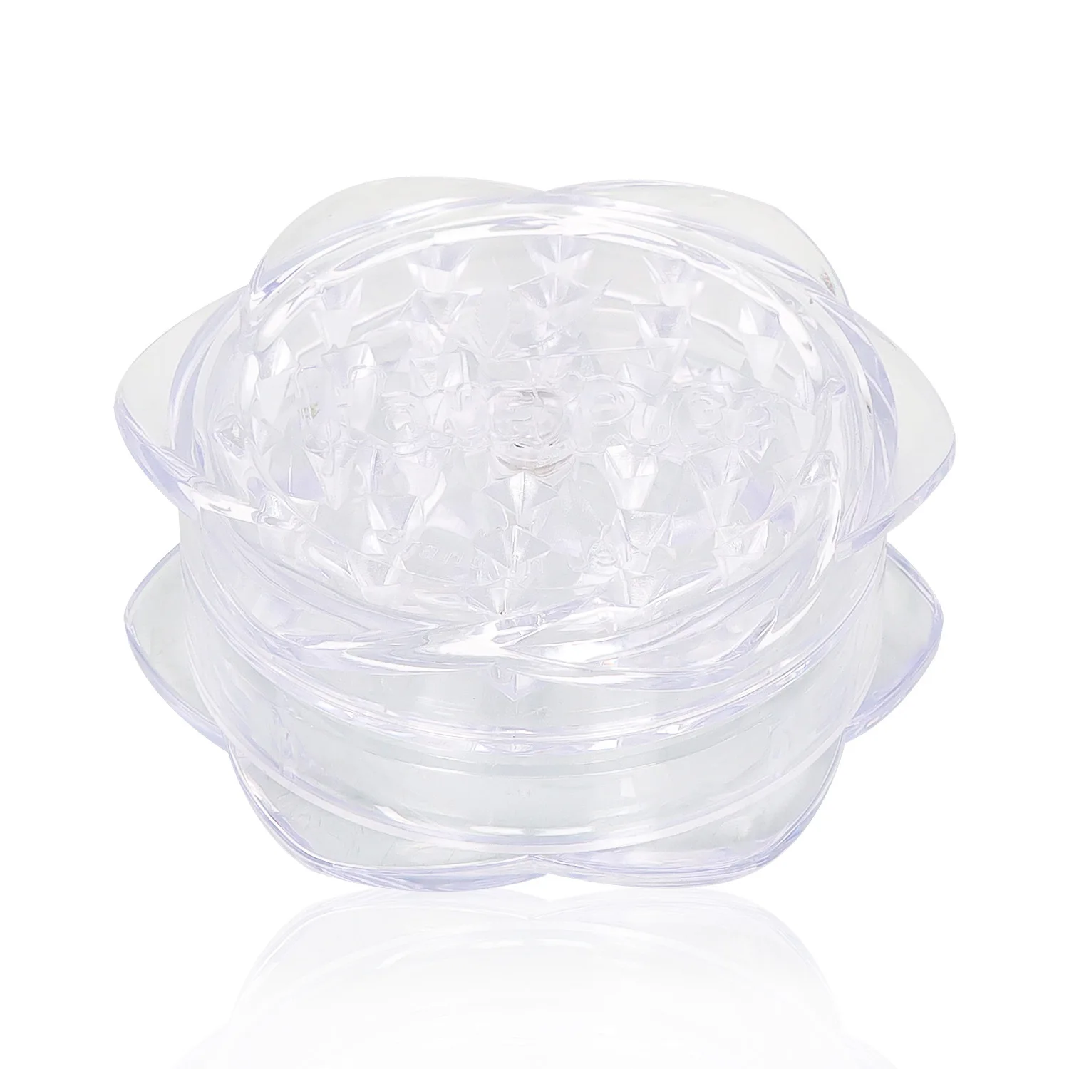 New wholesale 67MM three-layer plastic cigarette grinder flower shaped plastic herb grinder smoking accessories