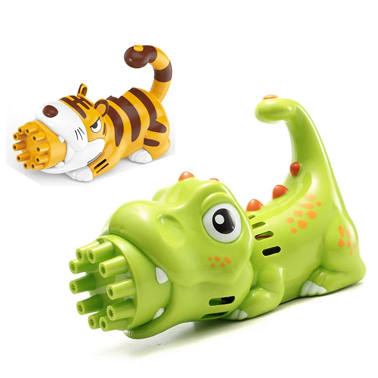 New Design Cartoon Animal Bubble Toys Tiger Bubble Gun Machine For Kids