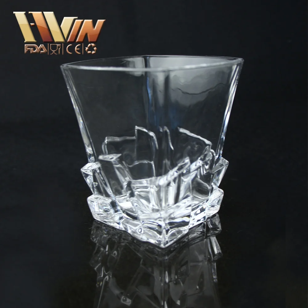 Amazon Hot Selling 100% Lead Free Old Fashioned Square Whiskey Glasses Wine Glass