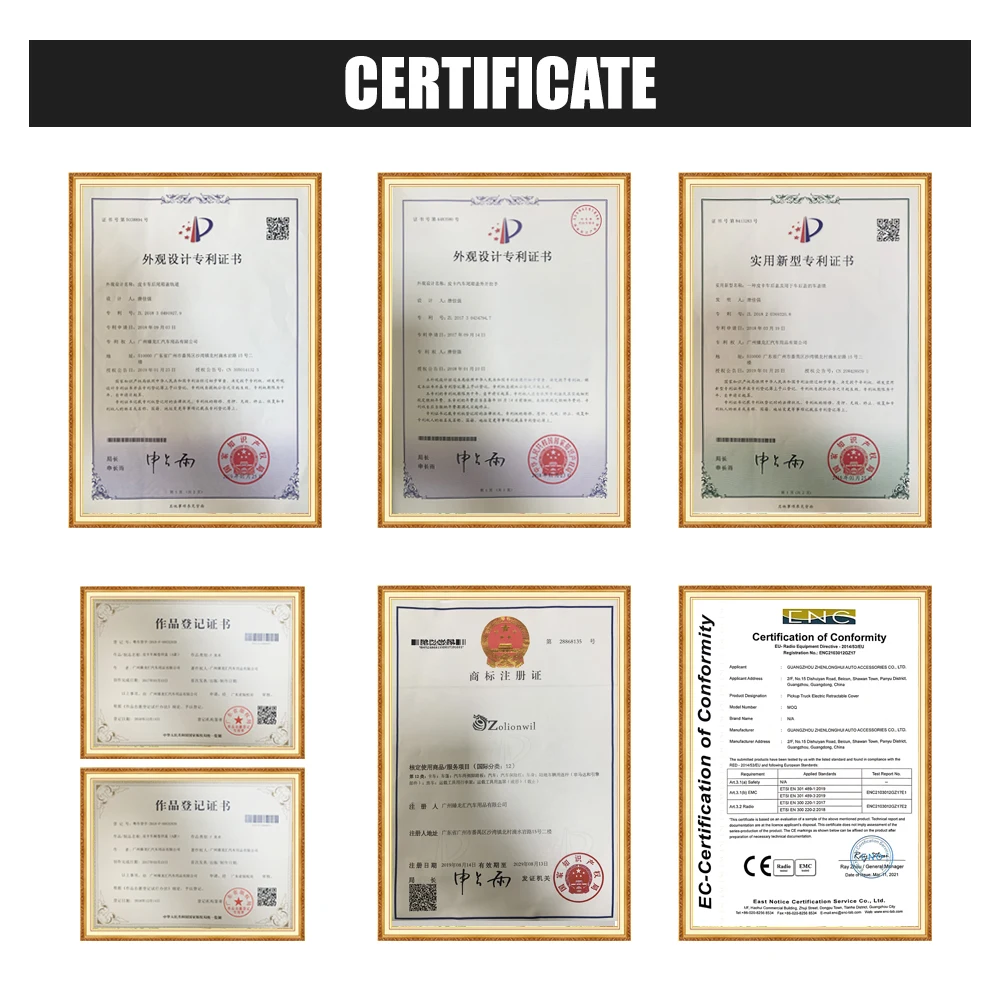 Truck Bed Cover Tri-fold Design Aluminum Alloy Tonneau Cover for Ford F150 F250 Cargo Pickup