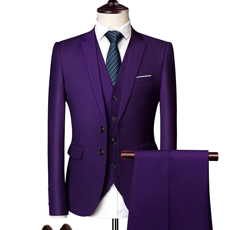
New Season hot sales sepcial purple Men Suits Men Business Suits Wedding Suit 