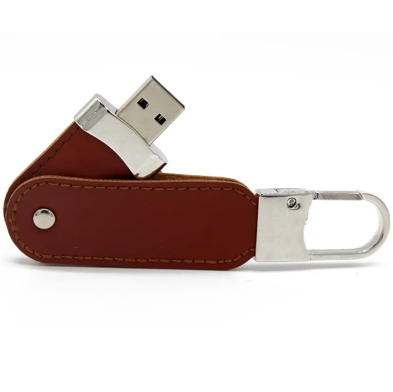 Gadgets Promotion Metal Key Chain Swivel Leather Usb Flash Drive Pen Drive 32Gb