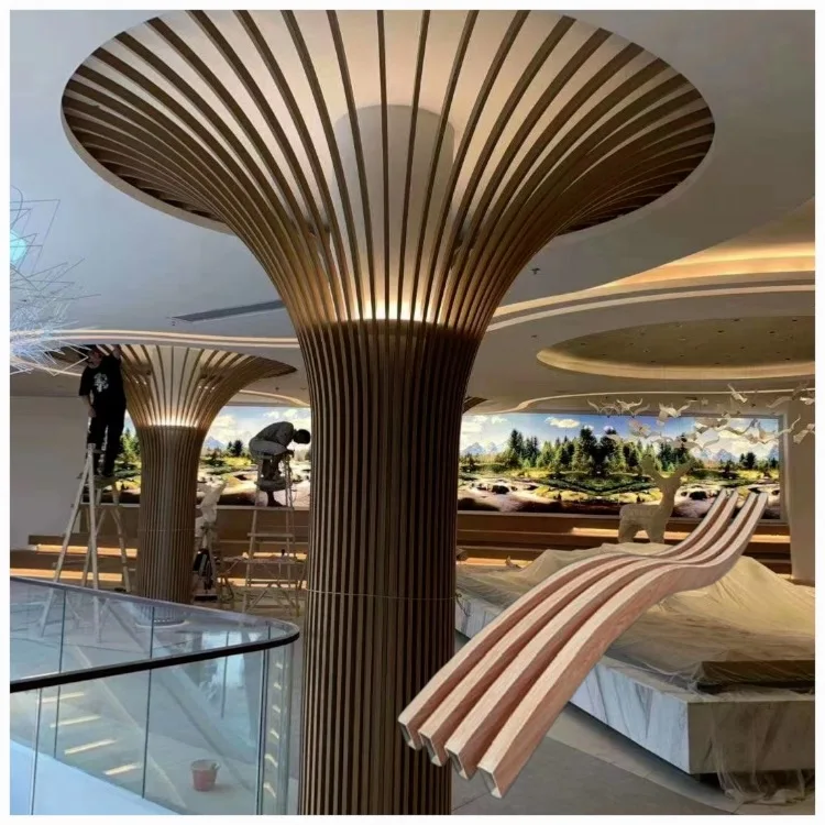 Custom Decorative False Aluminum Slat Ceiling Curved Baffle Ceiling Aluminum Powder Coating Mall Modern Aluminum Alloy Strip
