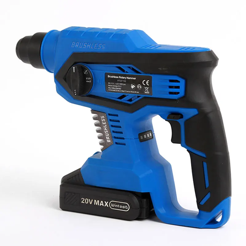  Wintools 18V Li-ion brushless cordless rotary power hammer drill with 4000mah