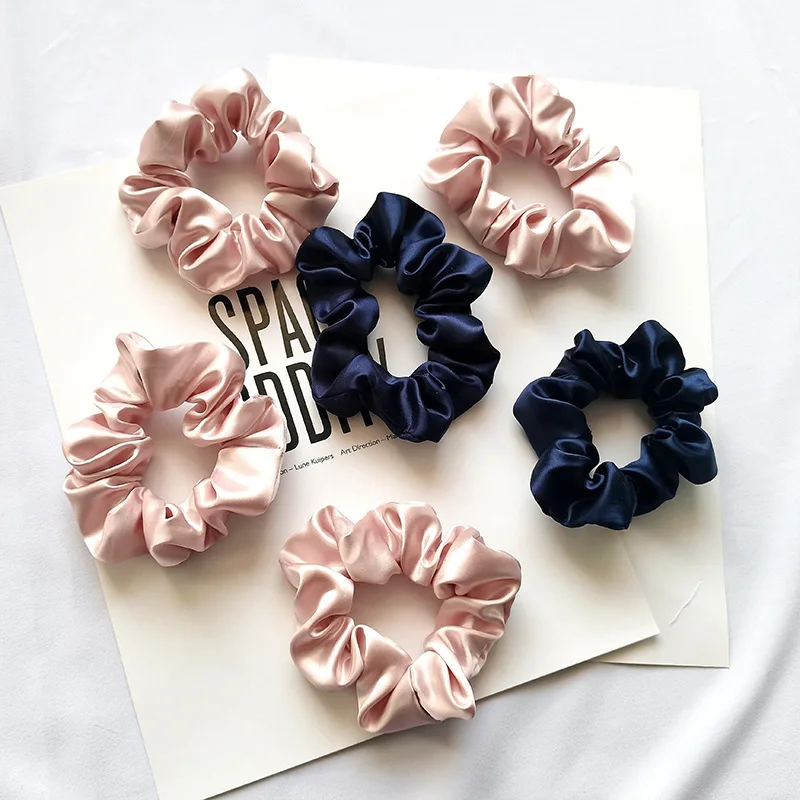 Very smooth hair band 100 silk elastic hair ties pearl cup condom for drinks black hair ties
