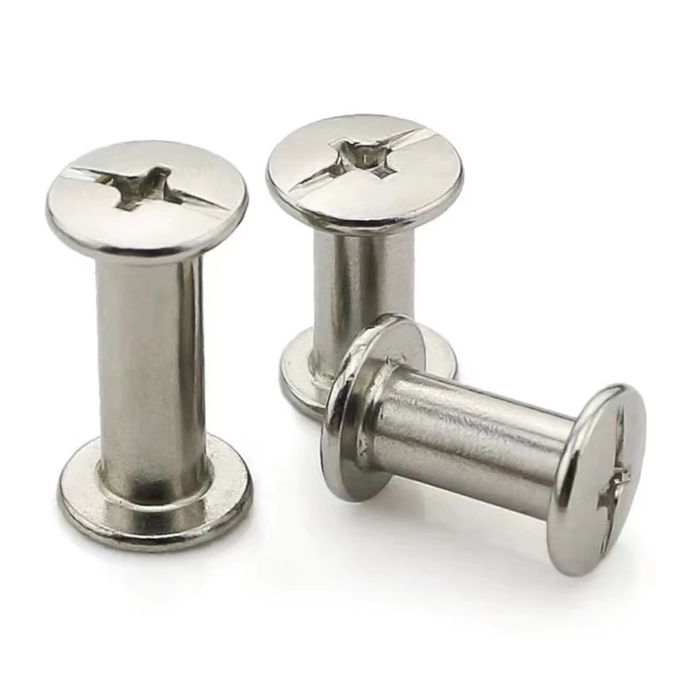 Oem 304/316 M3 Stainless Steel Nickel Plated Crysta Male And Female Flat Head Chicago Screw And Nut