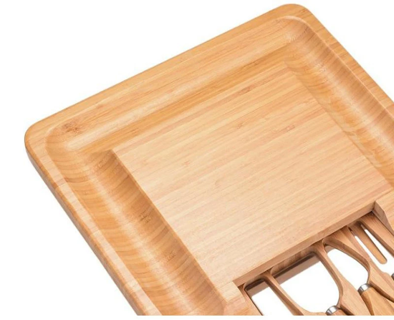 CL342 4pcs/set Stainless Steel Cheese Knives Oak Handle Cutter Board Butter Spatula Kitchen Wooden