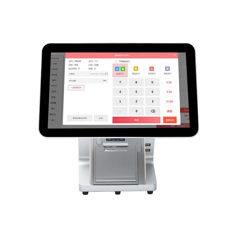 11.6 inch/15 inch/15.6 inch Dual screen with touch N2840 2.16Ghz processor Built in 58mm printer POS all in one machine