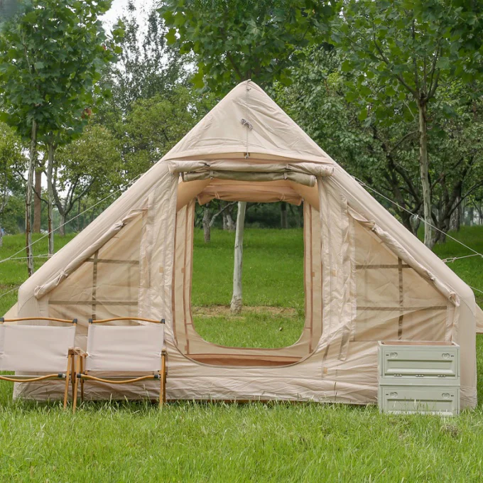 Camping 8-10 person air tent outdoor luxury house 2 rooms custom 12sqm inflatable pop up portable waterproof picnic party family