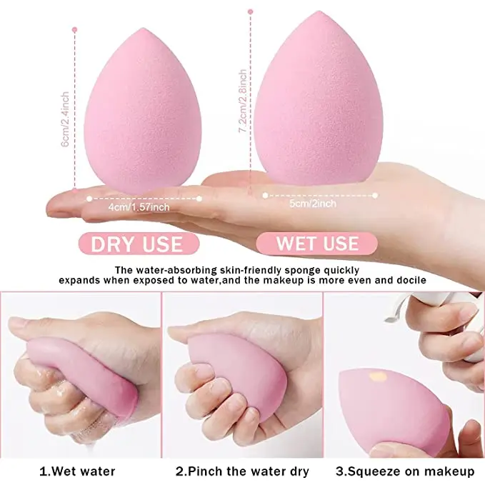 Wholesale Hydrophilic Polyurethane Cosmetic Puff Super Soft Beauty Foundation Makeup Sponge Blender Case 4Pcs/set Makeup Egg