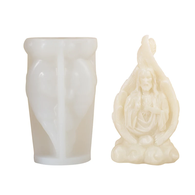 DUMO Virgin Jesus Family Silicone Cake Tools  DIY Religion Gift Christian Jesus Trophy  Holy Scented Candles Mold Candle Making