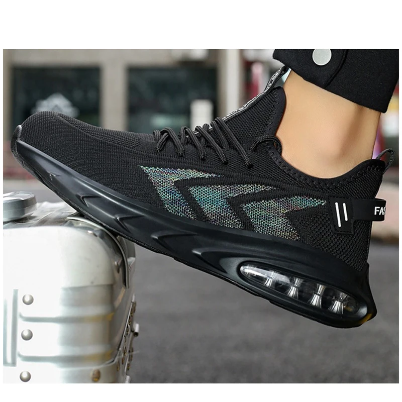 Diansen Low-cut Fly-woven Mesh Breathable Non-slip Wear-resistant Comfortable Shockproof PU Bottom Work Safety Shoes