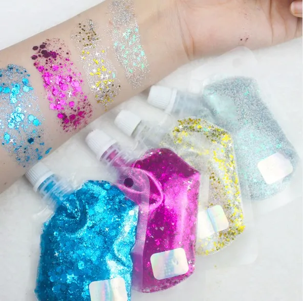 OEM крупные блестки, праздничная Косметика с блестками для лица, тела, ногтей