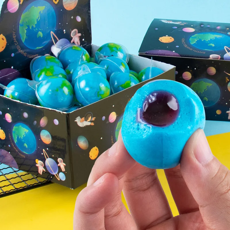 Popping Sweet Sour and Creative Soft  Gummy Candies Party Snack Food Sandwich Gummy  3D Tridimensional Earth Gummy Candy
