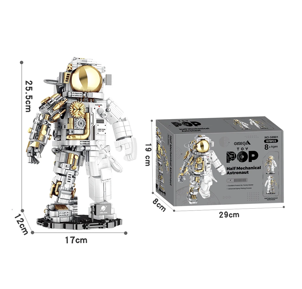 Space-Themed Educational Plastic Stem Toy Assembled Astronaut Decoration Model Children Boys Chinese Building Blocks Set Gift
