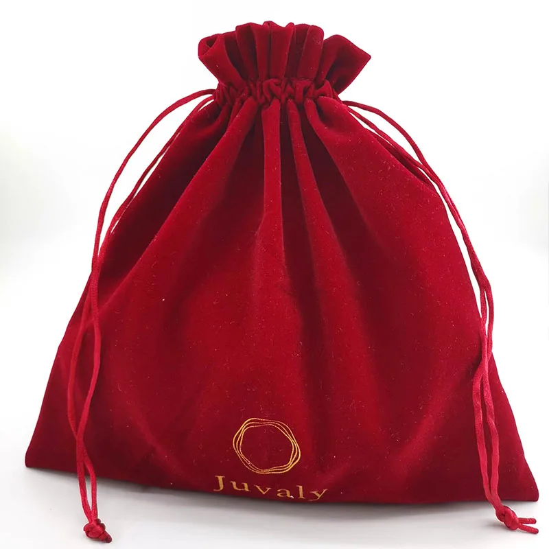 Роскошная рекламная красная бархатная сушилка для волос на шнурке упаковка обуви мешочек ювелирных изделий Подарочная сумка покупок