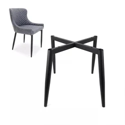 Factory Price Dining Table Metal Chair Base Furniture Chair Frame Wood Color Black Metal Legs Coffee Table Chair Legs