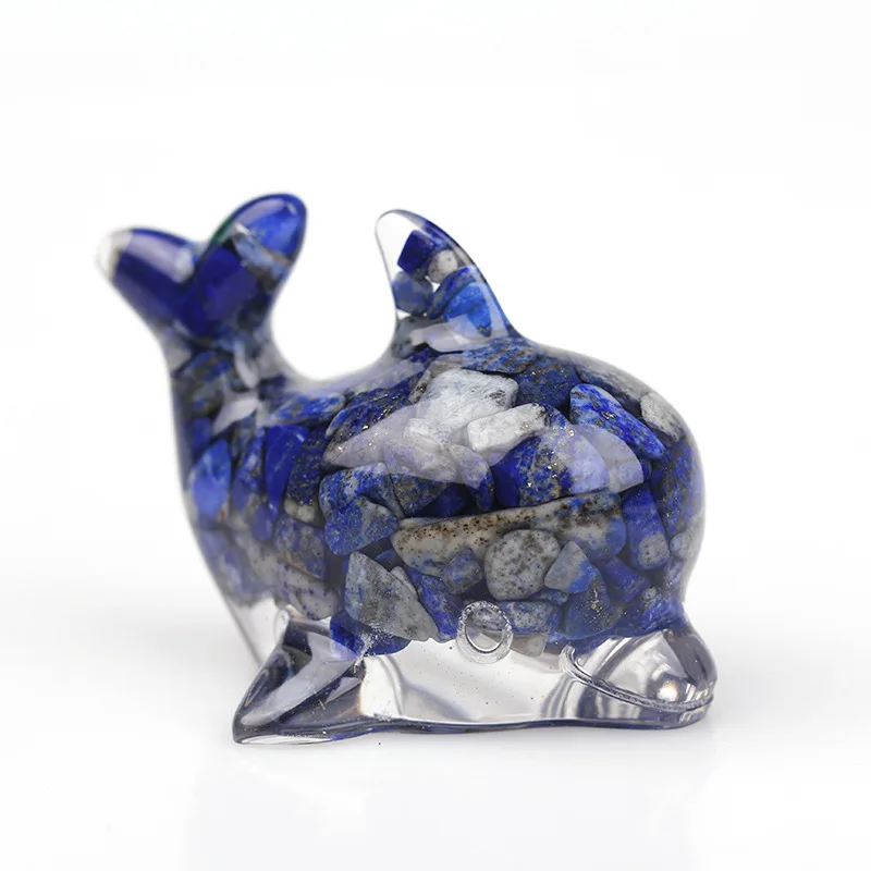 Wholesale Natural Crystal Mini Dolphin Carving Stone Engraving Block Model for Decorative Fish Cute Birthday Gift