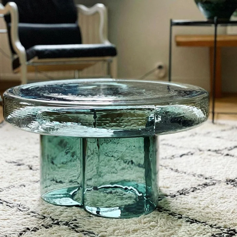 Glass Coffee Table High and Low Combination Transparent Sofa Side Table Luxury Coffee Table