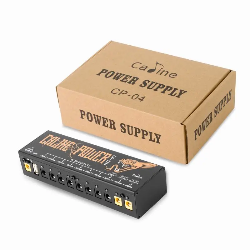 Caline CP-04 Guitar Effect Pedal Power Supply 10 Isolated Outputs (9V, 12V, 18V) Short Circuit /Overcurrent Protection