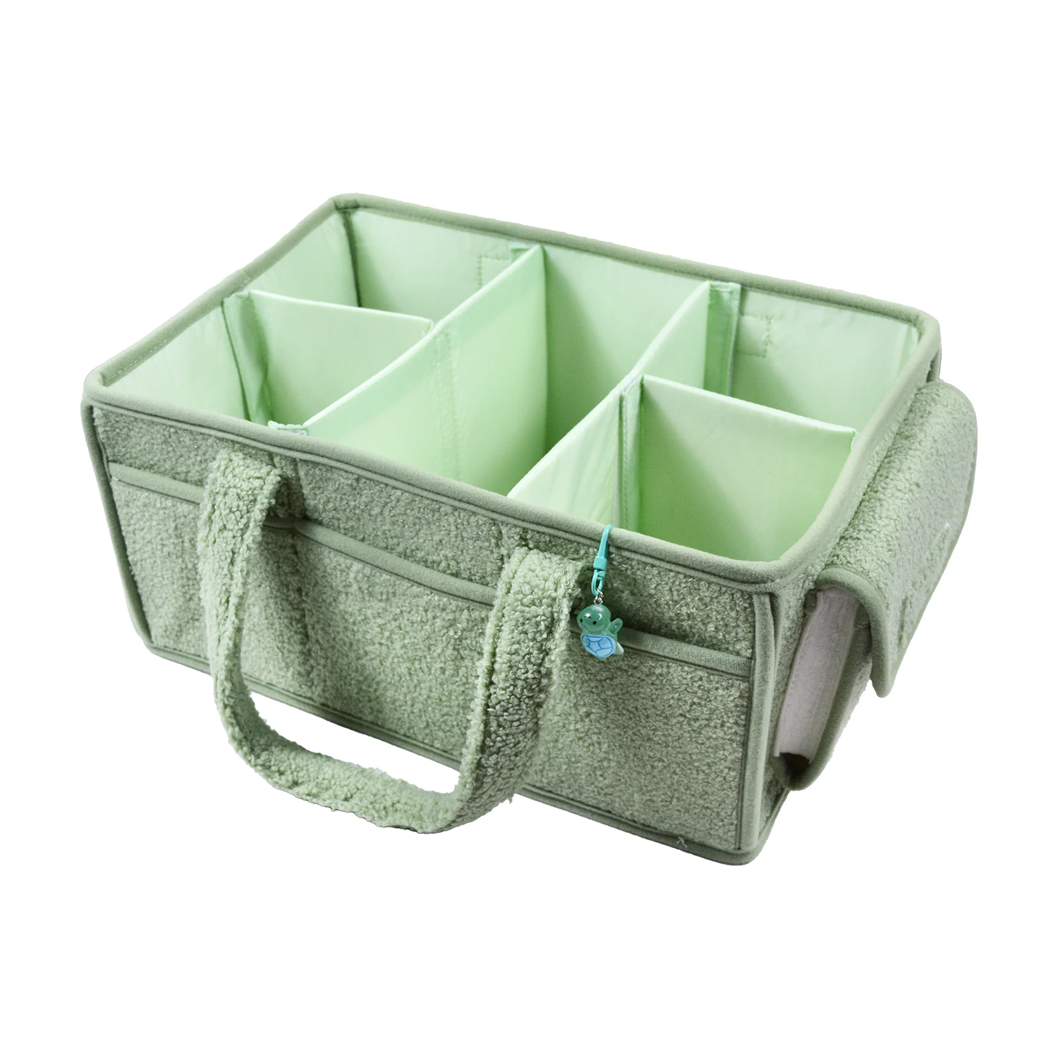 Soft Teddy Fabric Collapsible Laundry Basket Storage Baby Closet Organizer Storage Basket Teddy Diaper Caddy