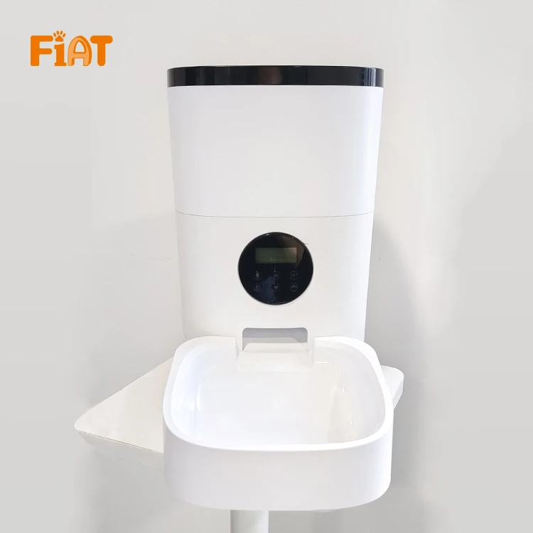 Smart Pet Dog and Cat Feeder,6-Meal Auto Pet Feeder with Timer Programmable,HD Camera and Video Recording,WiFi Enabled App