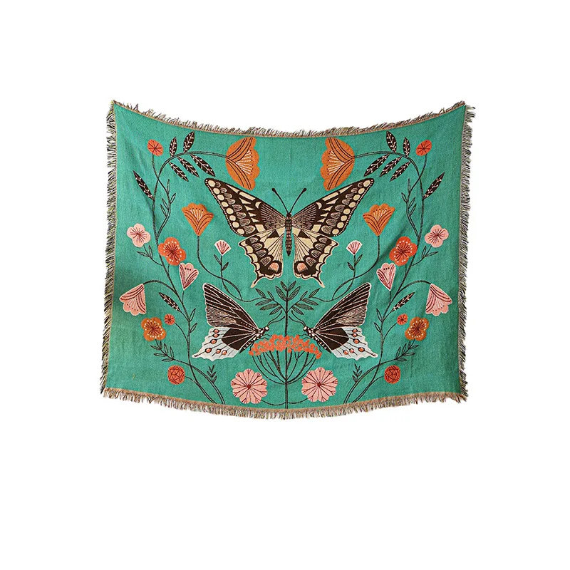 Custom Design INS 100% Recycled Cotton Picnic Rug woven Blankets throws As Thick As A Tower Beach Rug Soft and Perfect