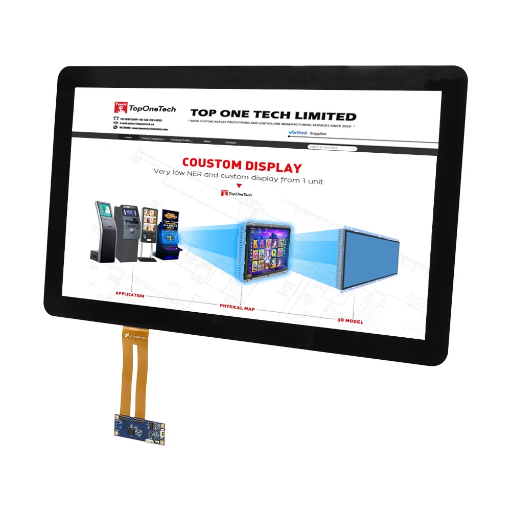 
TopOneTech Custom Touch Screen Capacitive Open frame embedded application monitor display panel tactil moniteur ecran tactile 