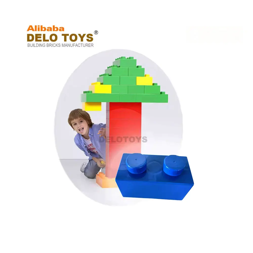 DELO TOYS  giant Building Bricks amusement park WALL Plastic ABS DIY toys Large building block for kids parts 1 x 2 dots (DK011)