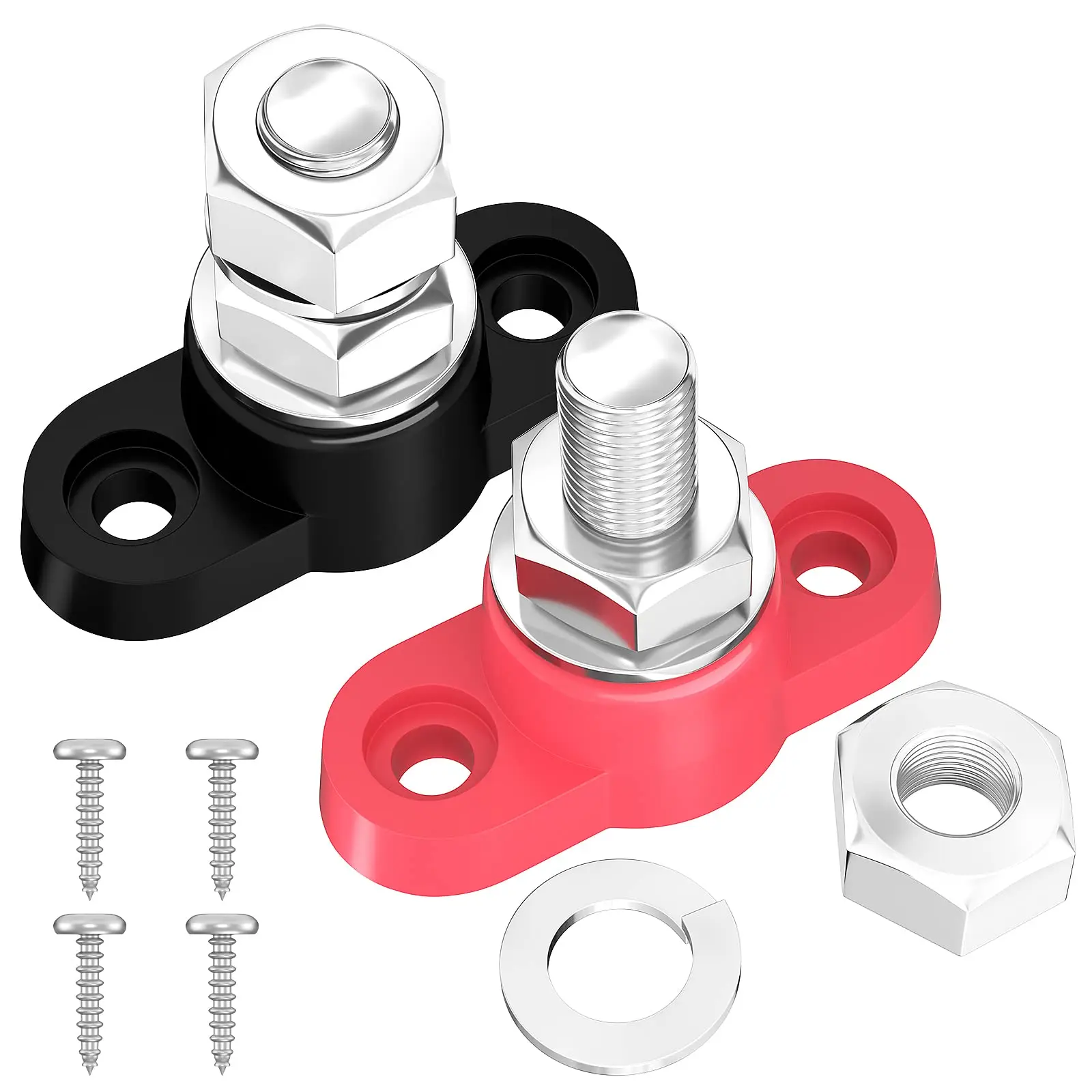 12V Battery Junction Block,  Ground Battery Junction Post, Single Stud Power Distribution Block Terminal Post Bus Bar