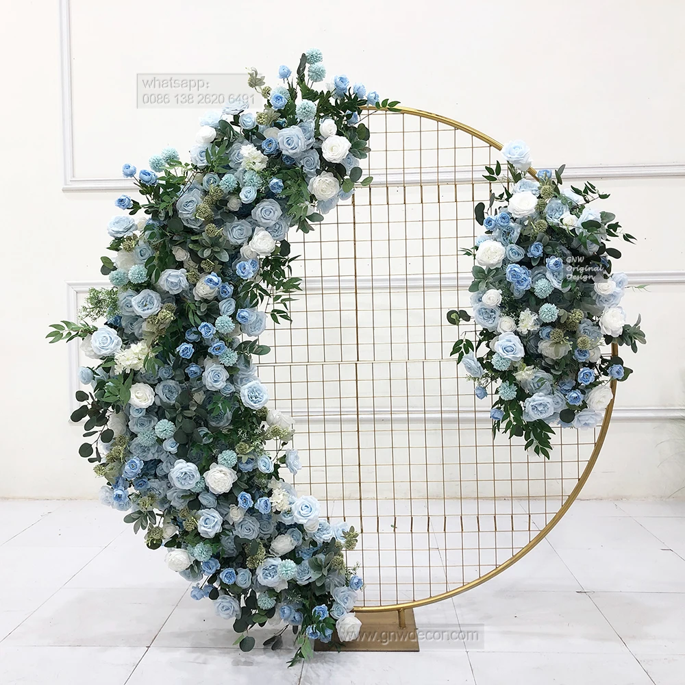 Artificial round flower arrangements metal wedding arch for outdoor and indoor events