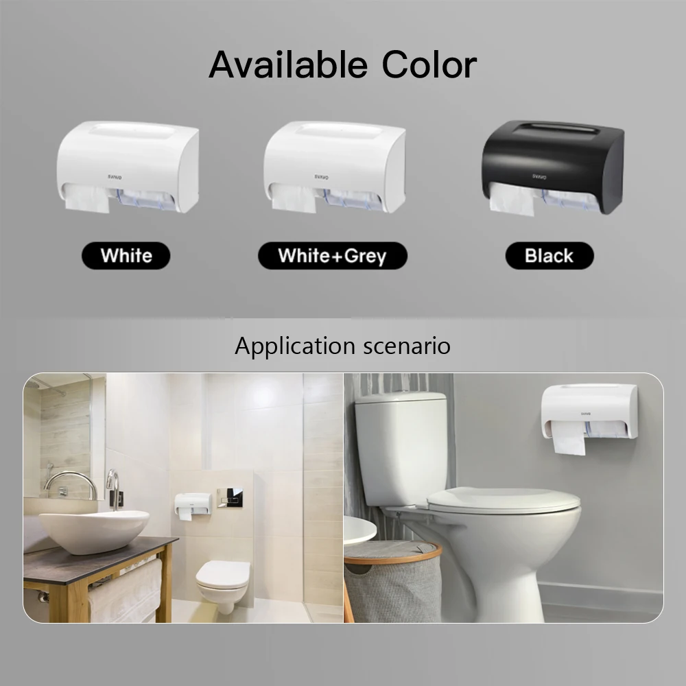 bathroom toilet dispensador de papel No punching Large capacity Wall mounted tissue box holders Dual Roll paper towel dispenser