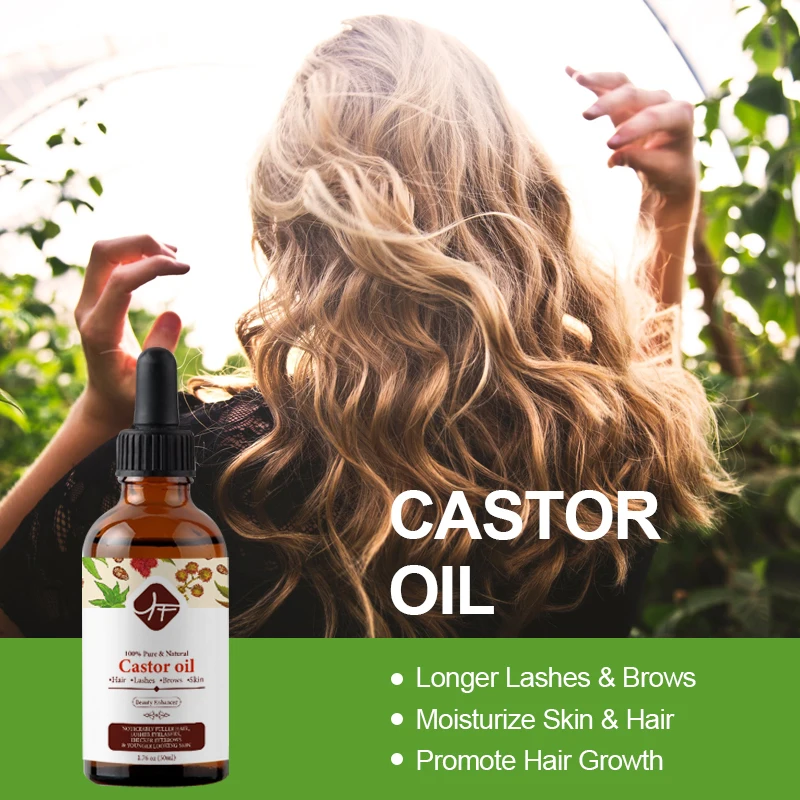 Private Label Eyelash Pure Organic Jamaican Black Castor Seeds Oil Moisture Growth Castor Oil For Hair