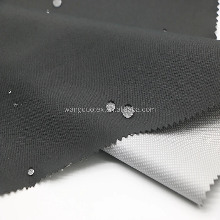 100% nylon  taslon fabric  with pu milky coating    for  ski jacket  garment