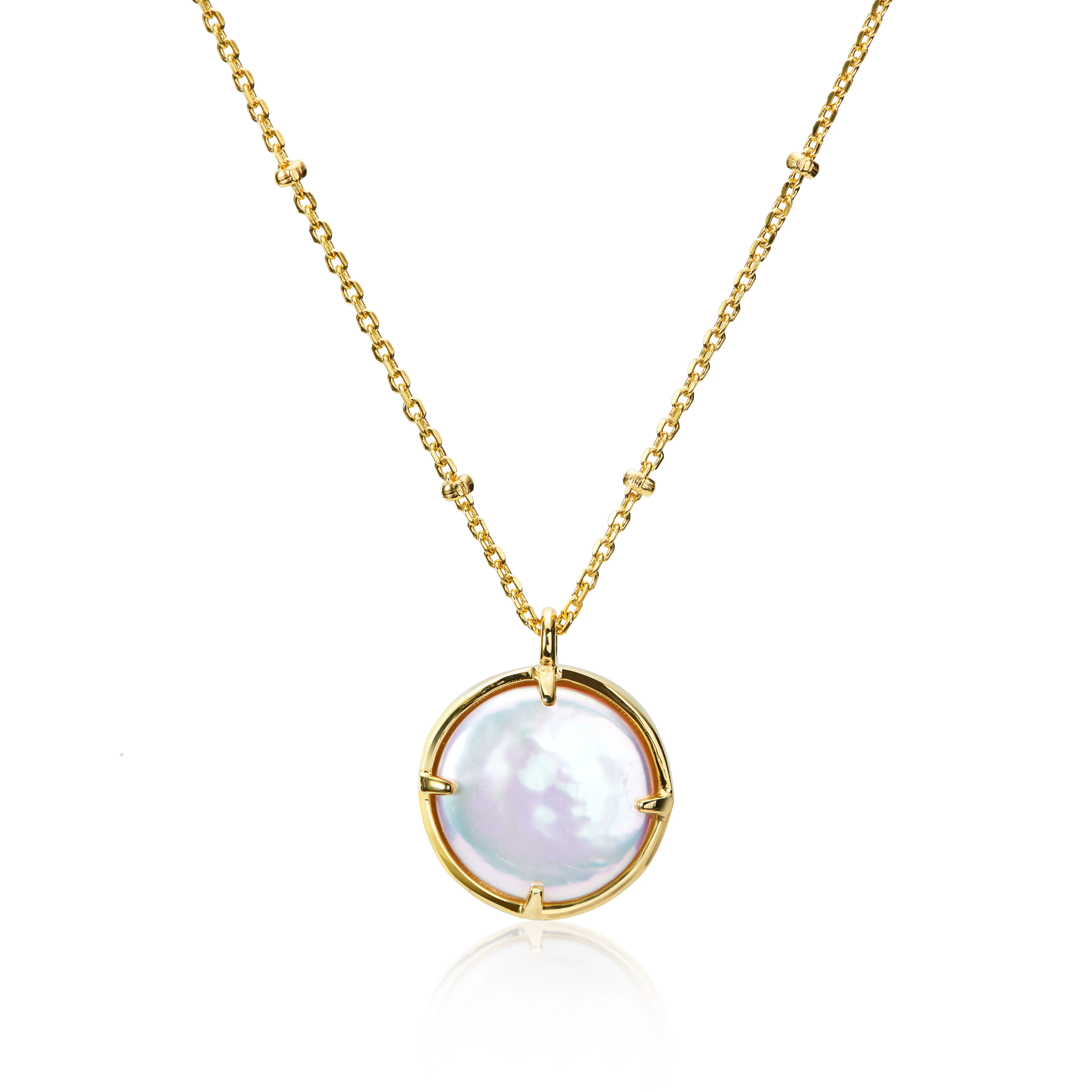 Charm luxury jewelry pearl necklace jewelry 18k pvd gold plated bead chain women wedding necklaces