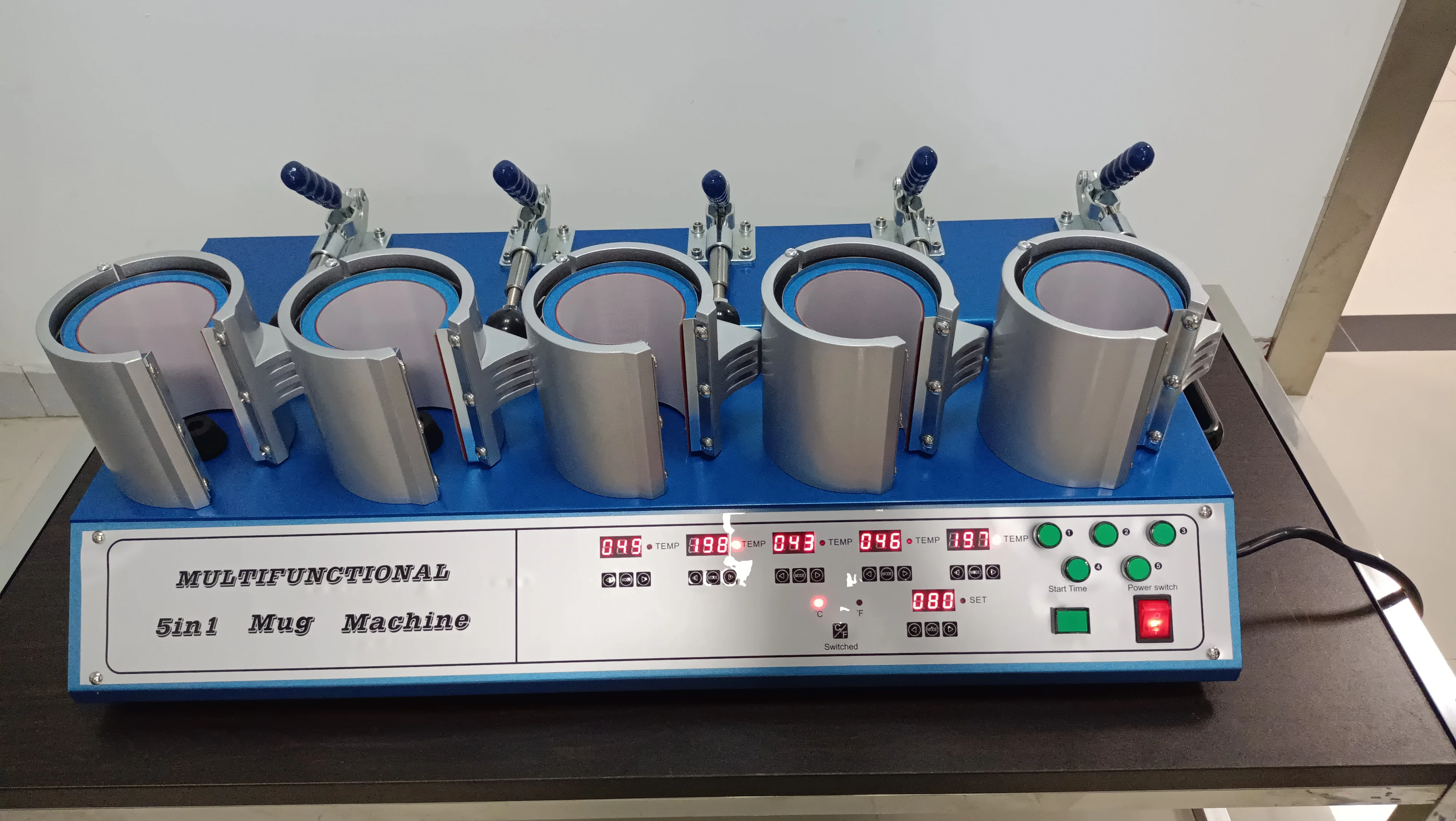 1500W Digital Heat Press Transfer Machine 11oz Sublimation Mug Electric Printing Paper Combo Semi-Automatic 220V New Motor Plate