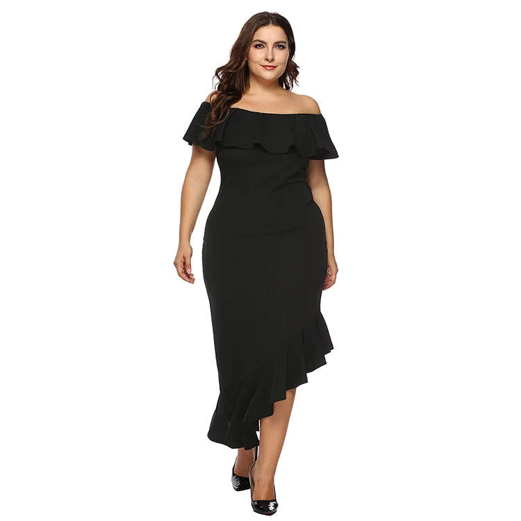 
2020 New Design Casual Women Flounce Design Sexy Dress Skirt Suit Dresses Summer Loose Square Collar Chiffon Plain Dyed Adults 