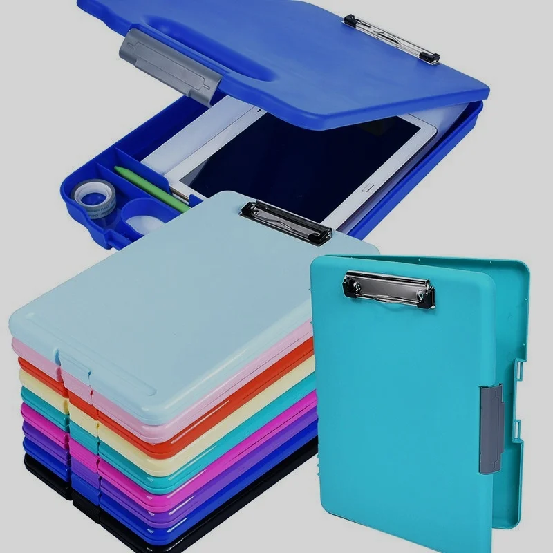 wholesale Plastic solid color belt hook single force clip writing tablet clip file box board clip