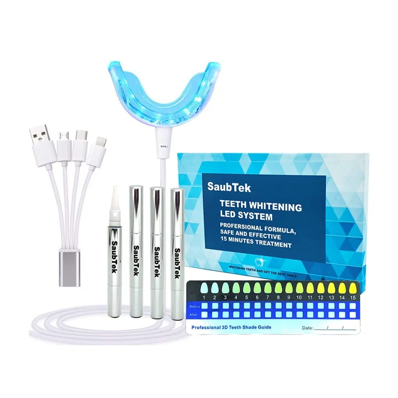 Factory Sell Private Logo LED Light Carbamide Peroxide Non Peroxide Gel Teeth Whitening Home Kits