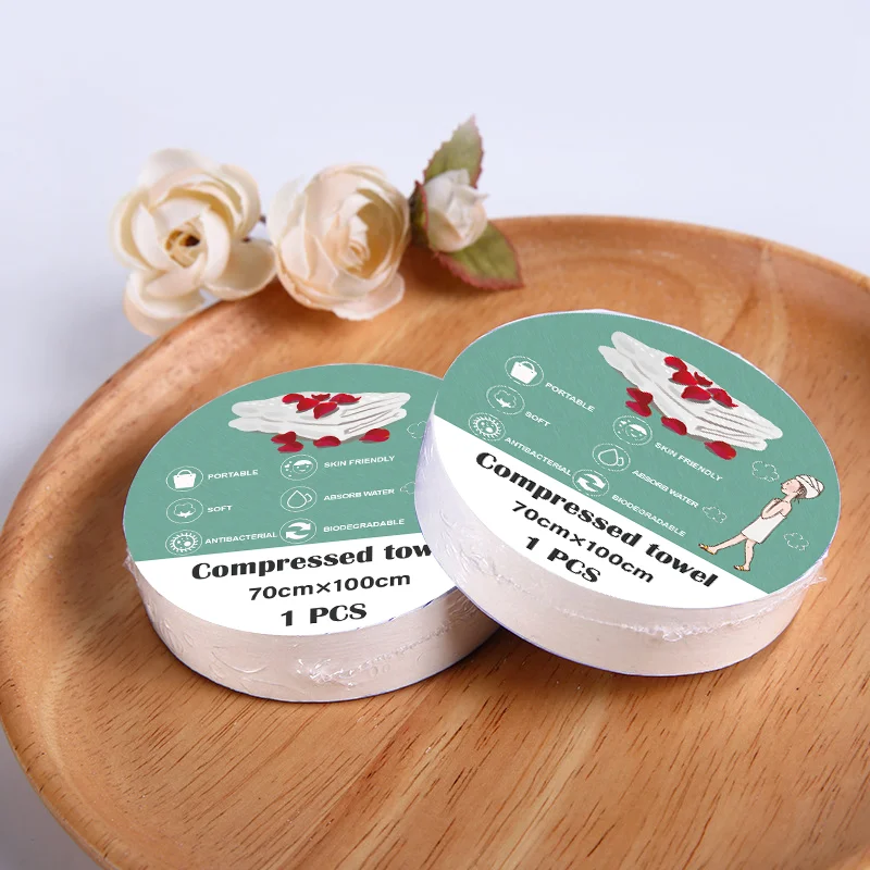 Disposable custom package 100% natural fiber 70cm*100cm compressed bath towel