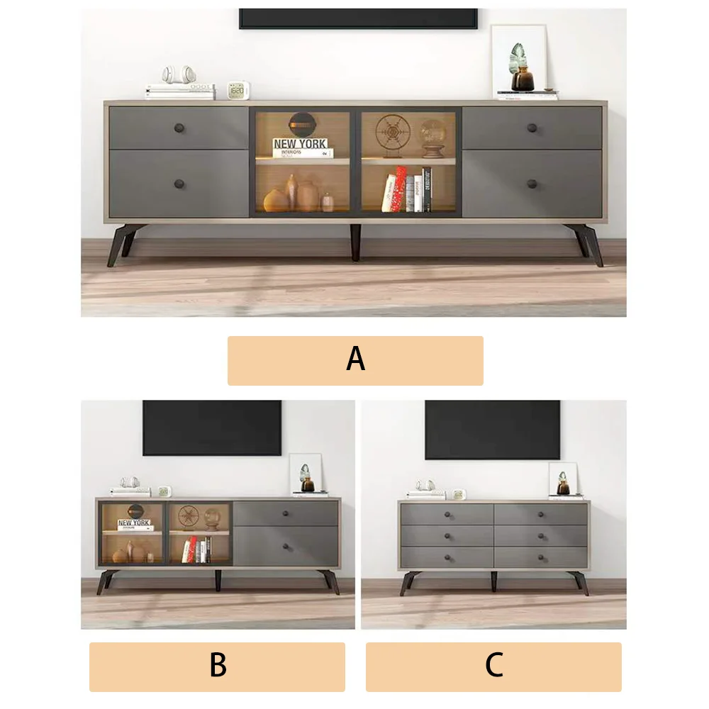 Enjoy Smart Home Gold Supplier Design Novel Modern Luxury Cabinet TV Rack Cabinet With Light