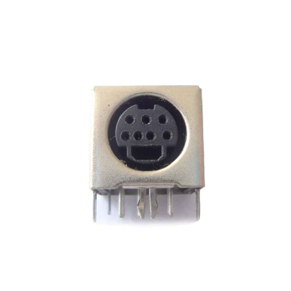 90 degree computer PCB soldering type ps2 mini din to bnc s video terminal