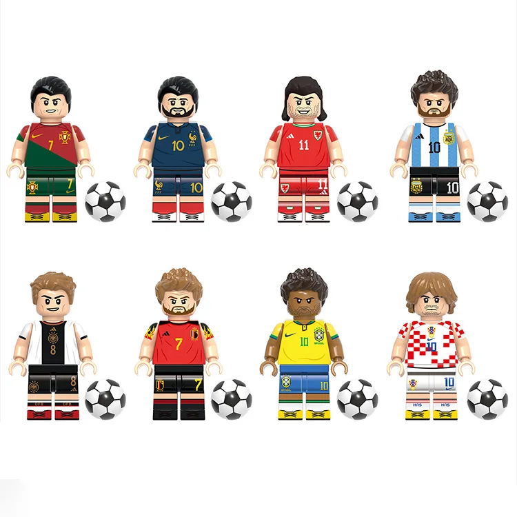 New Football Stars soccer Figure Block Mini Characters Mini Building Block Figure Collect Toy