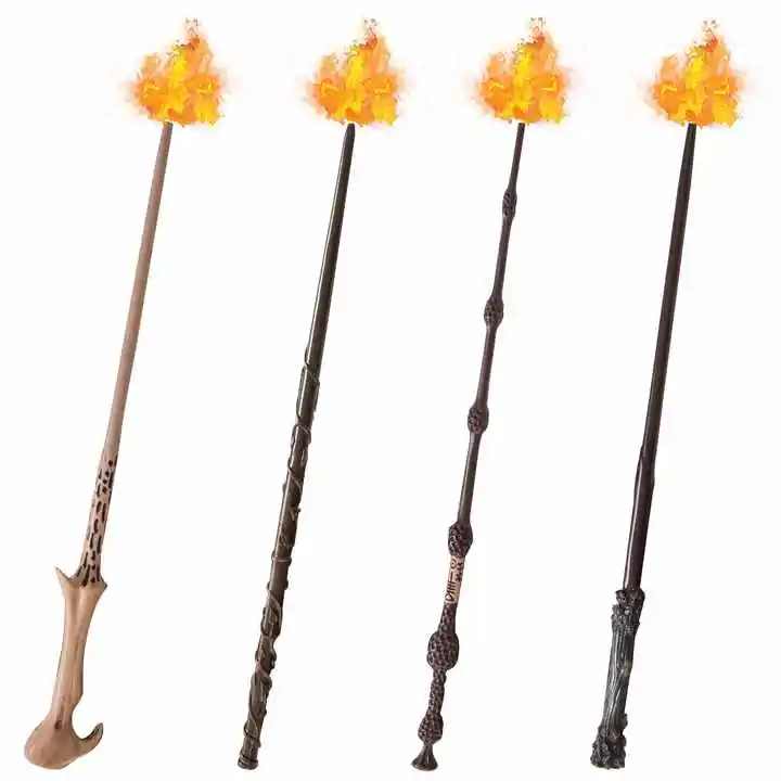 Novelty Wholesale Cosplay Halloween Hurry Putter Magic Wand Fire Shooter with Fireball Spray Effect