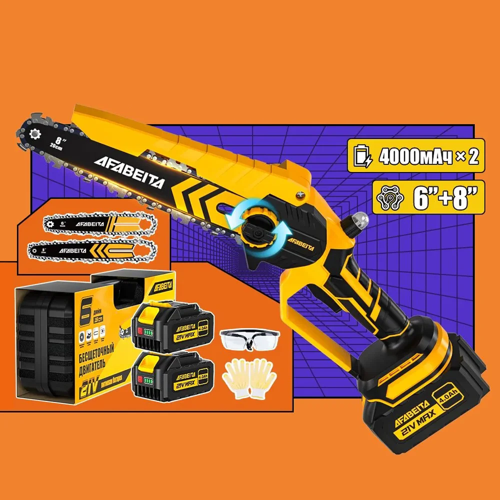 6-inch electric cordless mini battery chain saw for gardening and woodworking