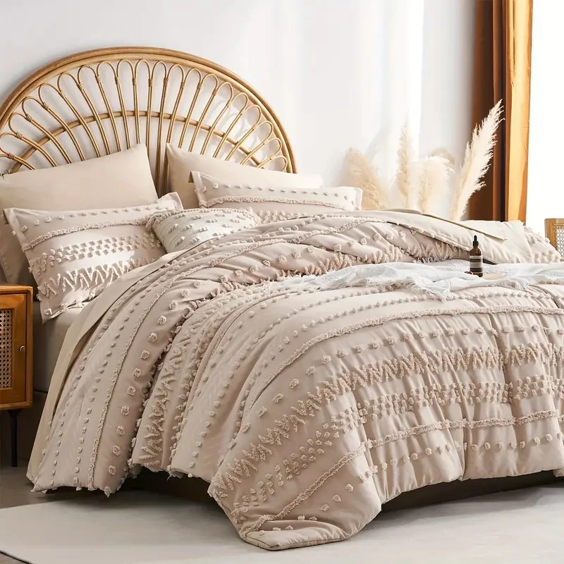 MU Hot Sale Lightweight Bedding Set 7pcs Tufted Boho Shabby Chic Comforter Set Wholesale Comforter Bedding Sets Made In China
