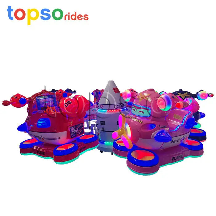 New Design 6 Seats Aircraft Rotary Lift Flying Animal Ride Kids Carousel Ride For Sale