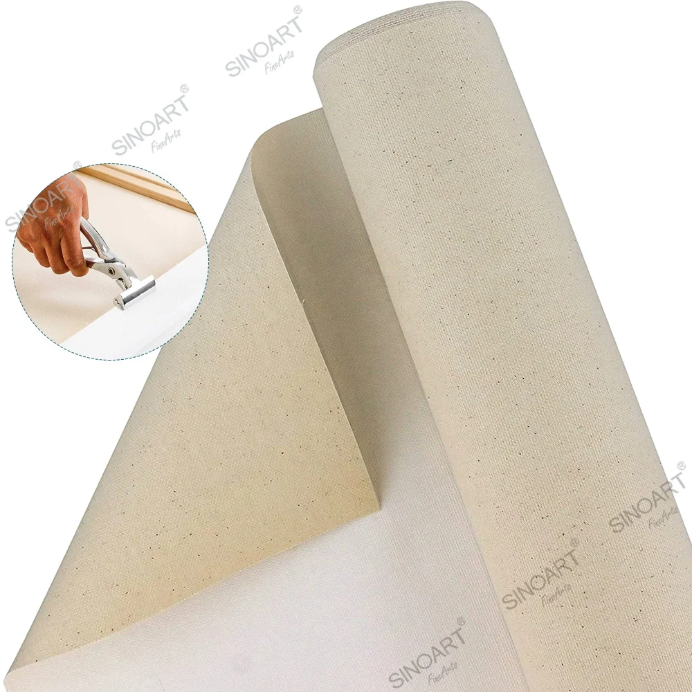 SINOART 10M canvas roll linen High quality Canvas rolls linen for painting wide