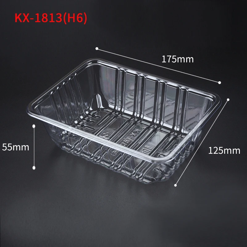 Disposable PET Plastic Food Trays Clear Fruit Food Packing Display for Dry Fruit Vegetable Snacks 19*14*2.5cm Plastic Dish